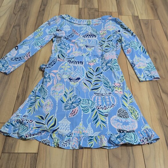 EUC! Lilly Pulitzer Jessalynne Romper Blue Peri Lapis Lanterns Size XS $178 - Picture 13 of 14